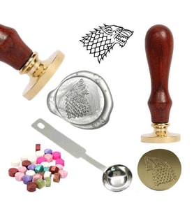 Mektup Damga Mühürü G.O.T Stark + 30 Mühür Mumu + Eritme Kaşığı (Kahverengi)