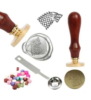Mektup Damga Mühürü G.O.T Stark + 30 Mühür Mumu + Eritme Kaşığı (Kahverengi)