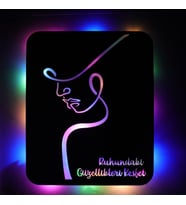 Lucenda Led Işıklı Kişiselleştirilebilir Kadın Temalı Tablo Perla Dekoratif Gece Lambası (Çok Renkli)