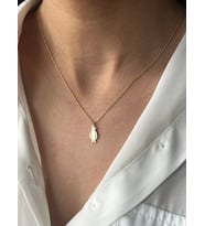 Minimal Tasarım Penguen Figürlü Kolye 925K Gümüş (Gold)