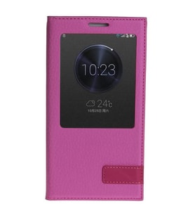 Ascend Mate 7 ile Uyumlu Kılıf Kapaklı Safir Serisi Pembe
