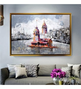 Altın Çerçeveli dekoratif tablo l530 (Gold)