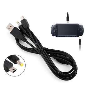 PSP Şarj ve Data Kablosu PSP 1000 2000 3000 E1004 Uyumlu PSP USB Kablo (Siyah)