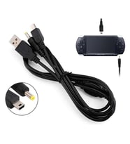 PSP Şarj ve Data Kablosu PSP 1000 2000 3000 E1004 Uyumlu PSP USB Kablo (Siyah)