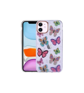 Apple iPhone 11 Uyumlu Kılıf Desenli Simli Sert Zore İnka Kapak (Model 5)