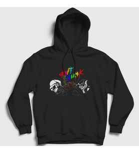 Presmono Unisex Siyah Colors Daft Punk Kapüşonlu Sweatshirt 59578tt