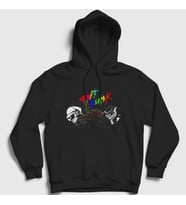 Presmono Unisex Siyah Colors Daft Punk Kapüşonlu Sweatshirt 59578tt