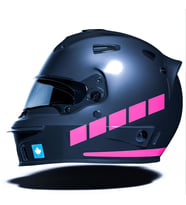 Şerit Tasarımlı Gül Pembesi Motosiklet Kask Sticker Çınar Extreme