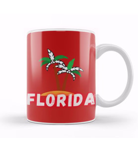 Florida Love Gift   Vintage Retro Rainbow Kupa Bardak Porselen