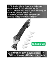 Premium Yüksek Kaliteli Kompakt 3in1 5 Silikon Başlıklı Fayans Derz Silikon Kazıyıcı Uygulayıcı
