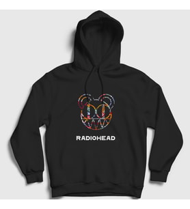 Presmono Unisex Siyah Logo V2 Radiohead Kapüşonlu Sweatshirt 104080tt