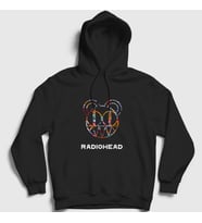 Presmono Unisex Siyah Logo V2 Radiohead Kapüşonlu Sweatshirt 104080tt