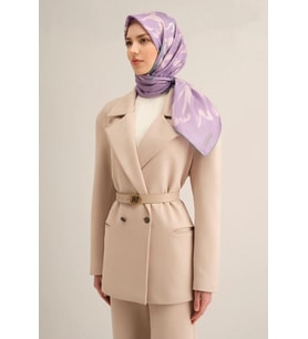 Armine Sura İpek Eşarp 9322 - 57 Lila Karışık Desen