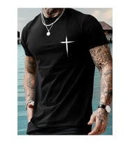 Baskılı Oversize Bisiklet Yaka T-shirt - Siyah