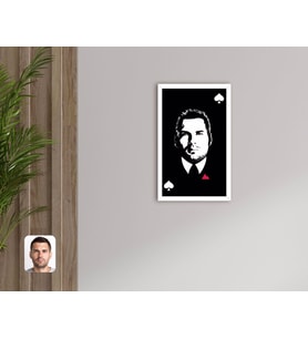 BK Gift Kişiye Özel Godfather Baba Tasarımlı Dekoratif Ahşap Beyaz Çerçeveli Tablo-16