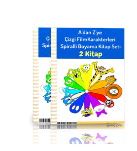 Adan Zye Çizgi Film Karakterleri Boyama Kitap Seti (2 Kitap)