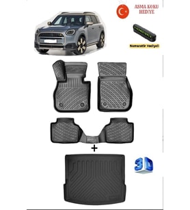 Rizline Mini Countryman U25 (Benzin-Mhev) 2024 Sonrası Uyumlu 3D Havuzlu Paspas ve Bagaj Havuzu Seti ASMA KOKU VE NUMARATÖR HEDİYELİ