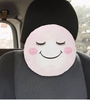 BK Gift Kişiye Özel İsimli Emoji Tasarımlı Yuvarlak Araç Koltuk Yastığı-3
