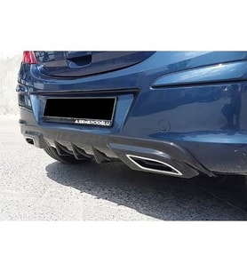 Opel Corsa D Sport Difüzör Piona Black + Egzoz Ucu Kromlar 2011 2012 2013 2014