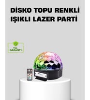 Mey İthalat® Ritim Hassasiyetli Bluetooth Hoparlörlü Disko Işığı Döner Led Efektli
