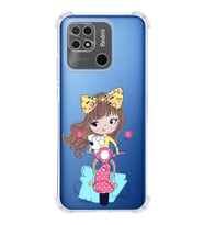 Redmi 10c Uyumlu Köşe Korumalı Antişok Kapak Vespagirl Tasarımlı Şeffaf Silikon Kılıf
