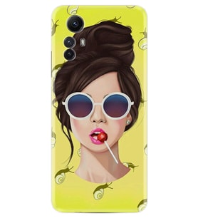 Xiaomi Redmi Note 12S Kılıf Resimli Desenli Baskılı Silikon Lollipop Woman 1416