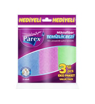 Mikrofiber Karışık Renkli Temizlik Bezi 3'lü Eko Paket