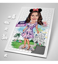 Harikalar Diyarındaki Kadın Karikatürlü 240 Parça Kişiye Özel Puzzle