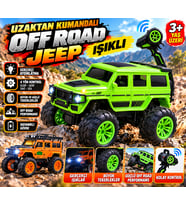 Uzaktan Kumandalı Işıklı Off Road Jeep 4 Yön Kontrollü Büyük Tekerlekli RC Araç