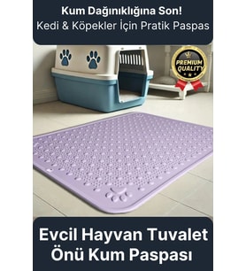 Premium Silinebilir Yıkanabilir Dayanıklı Kedi Köpek Evcil Hayvan Tuvalet Önü Mama Kabı Kum Paspası