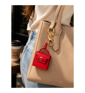 Sevgiliye Hediye Çanta Aksesuarı Anahtarlık Kırmızı Mini Çanta Görünümlü Charm Çanta Aksesuar Süsü