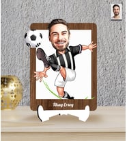 Kişiye Özel Futbolcu Temalı Karikatür Ahşap Biblo