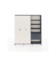 Arges Dolap 16 Raflı 2 Çekmeceli 3 Kapaklı 220x30x243 Antrasit-Aytaşı/Antrasit