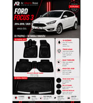FORD FOCUS 3 2014 2018-2025 Araca Özel 3D Paspas + 3D Bagaj Havuzu