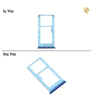 Xiaomi Mi A3 Uyumlu Sim İç Yuvası Çiftli Mavi Sim Kart Tepsisi Sim Kızağı Sim Çekmecesi Sim Tray