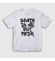 Presmono Unisex Çocuk Beyaz Death To All But Metal Steel Panther T-Shirt 378158tt (Beyaz)