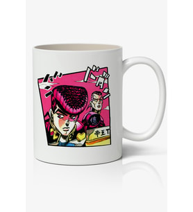 Jojo's Bizarre Adventure Josuke And Okuyasu Temalı Beyaz Kupa Bardak Arkadaşa Sevgiliye Hediye
