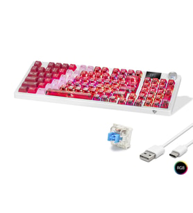 Kablosuz Mekanik Klye Rgb Blue Switch 95 Tuş - Kırmızı Beyaz MF1705R