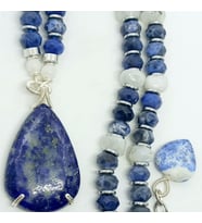 1609 Lapis Lazuli el yapımı kolye