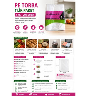 Pe Torba 1'lik Paket 1 kg 20x30 cm