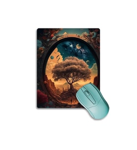SonicTouch Hinora Hayat Ağacı Kaydırmaz Gaming Oyuncu Dikişsiz Mavi Turuncu Mouse Pad17x21cm