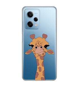 Redmi Note 12 Pro 5G Uyumlu Zürafa Tasarımlı Şeffaf Telefon Kılıfı