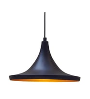 MYLİGHTS   METAL SİYAH İÇİ SARI METAL SARKIT AVİZE 27 CM