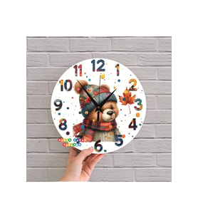 bilge Tasarım Çocuk Odası Duvar Saati 30 x 30 CM (Çok Renkli)