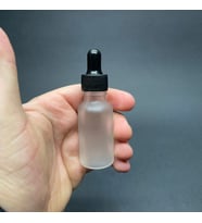 20 Ml Siyah Plastik Kapaklı Buzlu Cam Damlalıklı Şişe  , 20Cc Damlalıklı Buzlu Cam Şişe x 6 Adet (Beyaz - Buz)