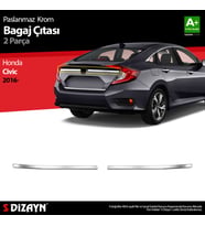 Honda Civic Krom Bagaj Çıtası 2 Prç 2016-2021