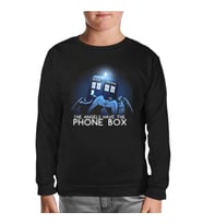 Doctor Who - Angels Have The Phone Box Siyah Çocuk Sweatshirt