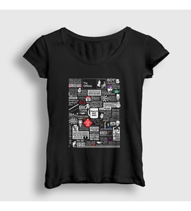 Presmono Kadın Siyah All Dizi The Office T-Shirt 345018tt