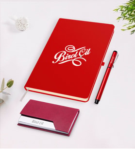 BK Gift Kişiye Özel İsimli Kırmızı Defter Kalem Kartvizitlik Hediye Seti-5
