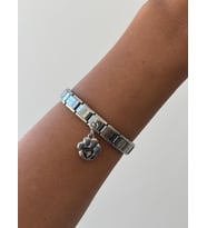 İtalyan Çelik Kedi Patili Charm  Bileklik Gümüş  Renkli  Ayarlanabilir,  Charm,  Çelik Bileklik Unısex